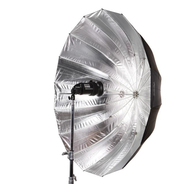 Parapluie large argent 130cm / Umbrella silver L