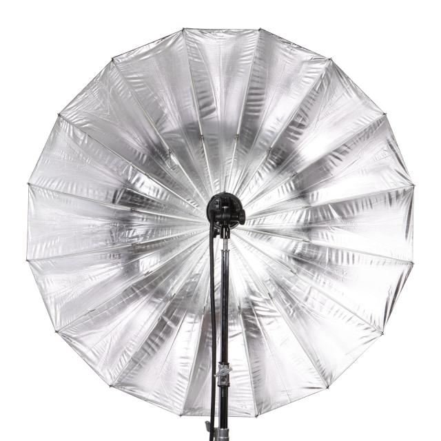 Paraguas L 130cm plateado