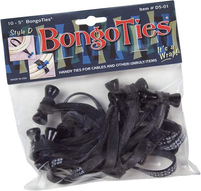 Bongo Ties Black 10pcs